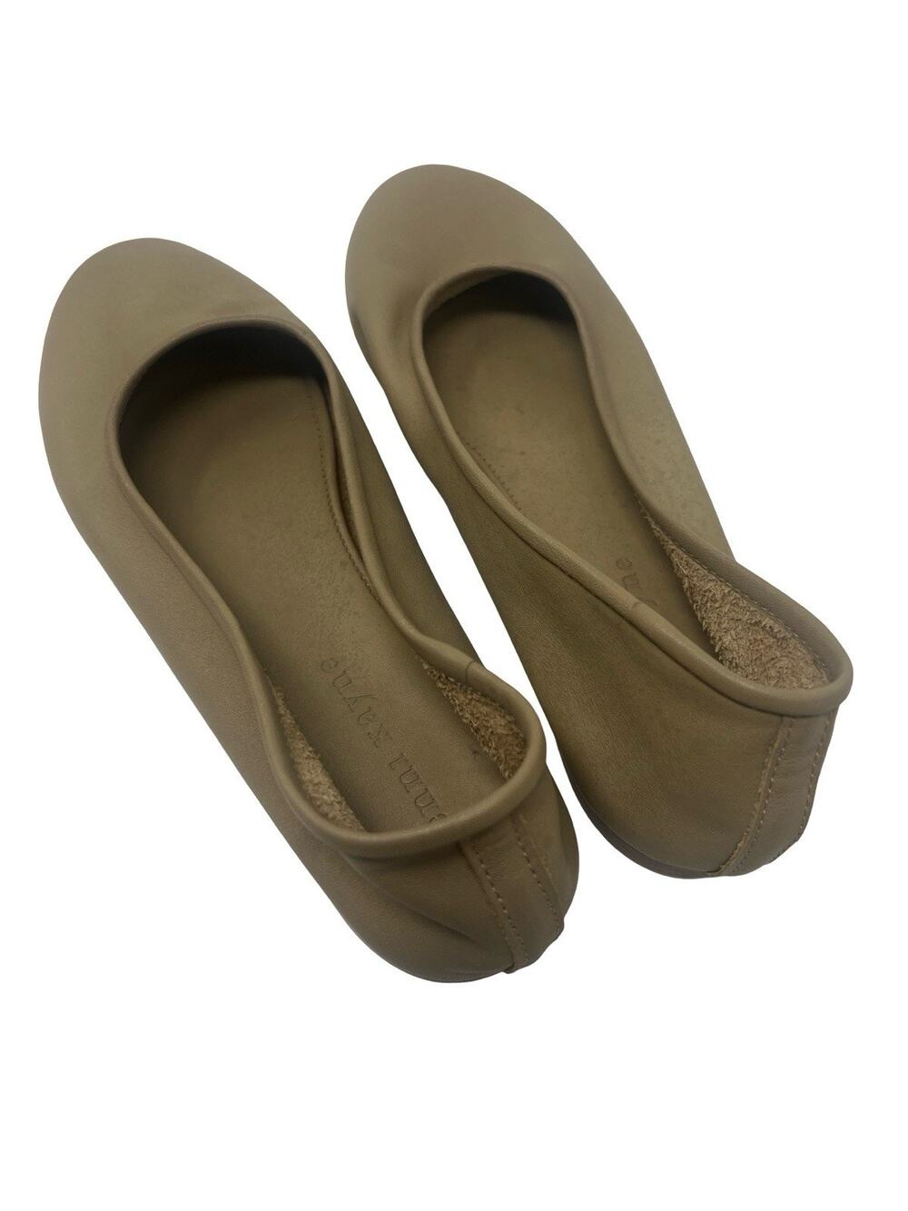 Jenni Kayne Tan Neutral Glove Leather Ballet Flats | EU 37/ US 7